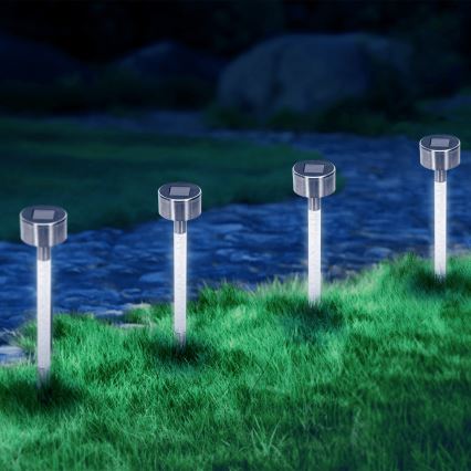 Aigostar - LED Solarna svetilka LED/0,006W/1,2V 36,7cm mat krom 6500K IP44