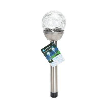 Aigostar - LED Solarna svetilka LED/0,006W/1,2V 37,8cm mat krom 6500K IP44 100 mAh