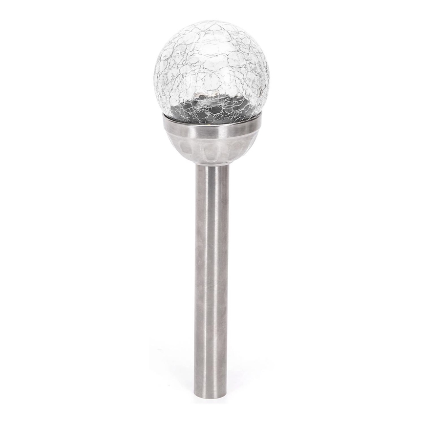 Aigostar - LED Solarna svetilka LED/0,006W/1,2V 37,8cm mat krom 6500K IP44 100 mAh