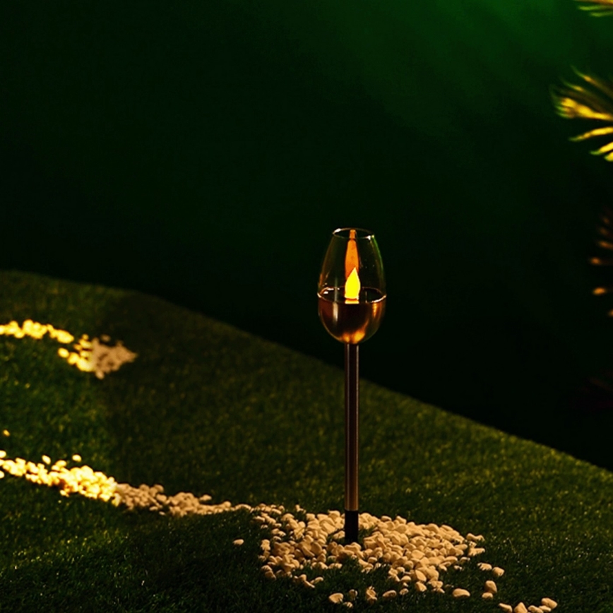 Aigostar - LED Solarna svetilka LED/0,006W/1,2V 38,2cm mat krom 2700K IP44 40 mAh