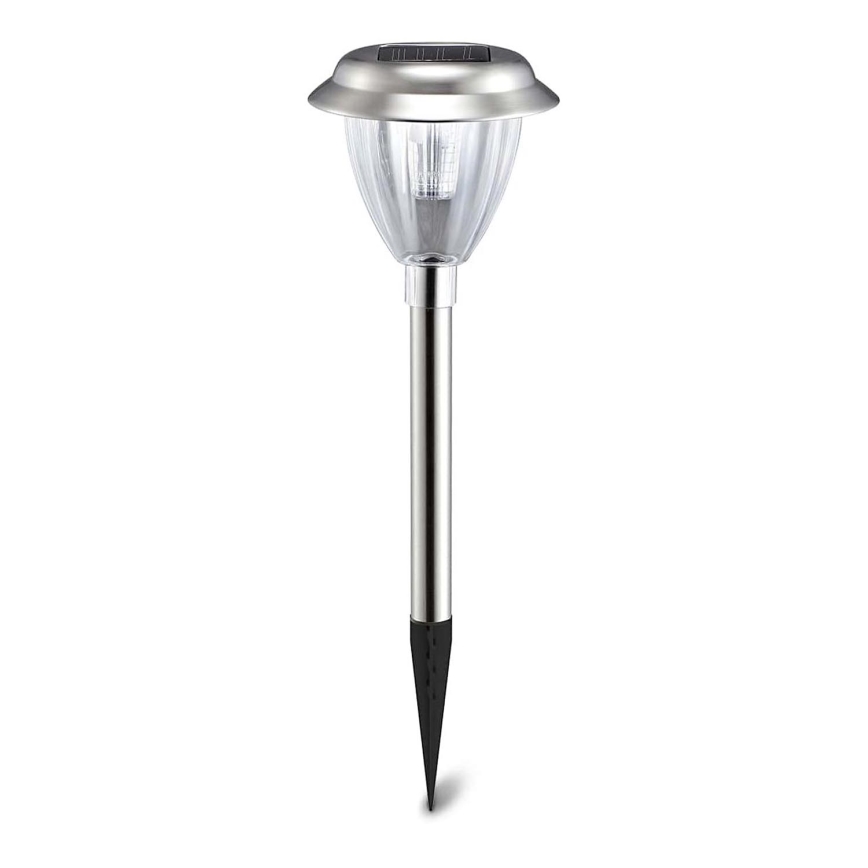 Aigostar - LED Solarna svetilka LED/0,08W/2V 30,4 cm 200 mAh 6500K IP44 mat krom