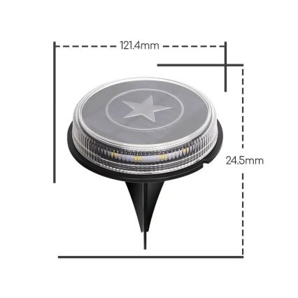 Aigostar - LED Solarna svetilka LED/0,6W/5,5V 24,5 cm 500 mAh 3200K IP66 črna