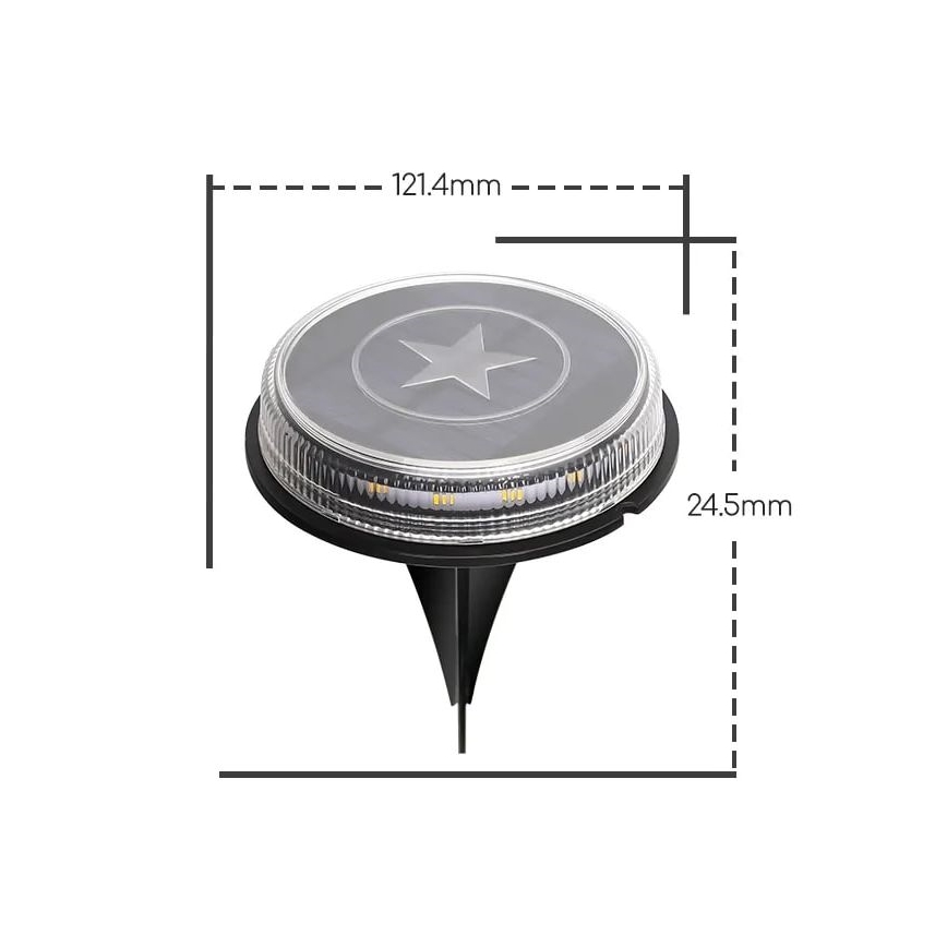 Aigostar - LED Solarna svetilka LED/0,6W/5,5V 24,5 cm 500 mAh 3200K IP66 črna