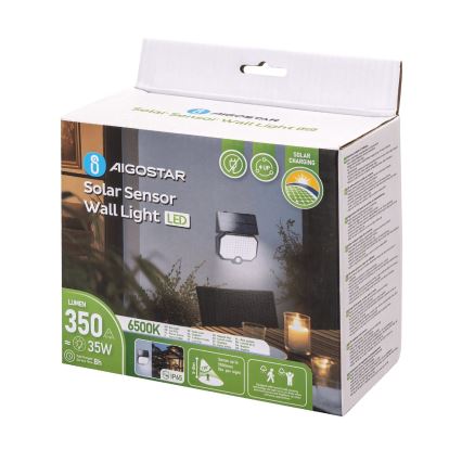 Aigostar - LED Solarna svetilka s senzorjem gibanja LED/2,4W/3,7V IP65