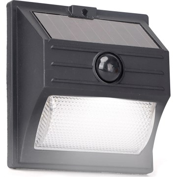 Aigostar - LED Solarna svetilka s senzorjem LED/3,7V 6500K 500 mAh IP65 črna