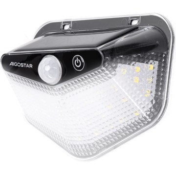 Aigostar - LED solarna svetilka s senzorjem LED/3,7V 6500K 500 mAh IP65 črna