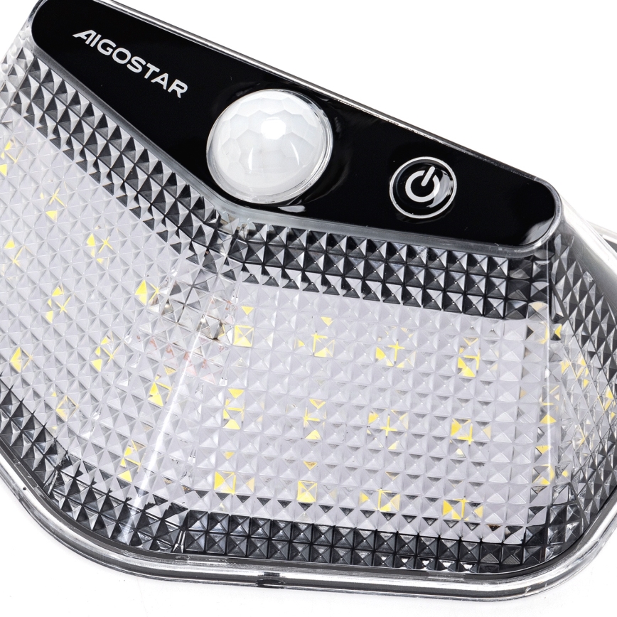 Aigostar - LED solarna svetilka s senzorjem LED/3,7V 6500K 500 mAh IP65 črna