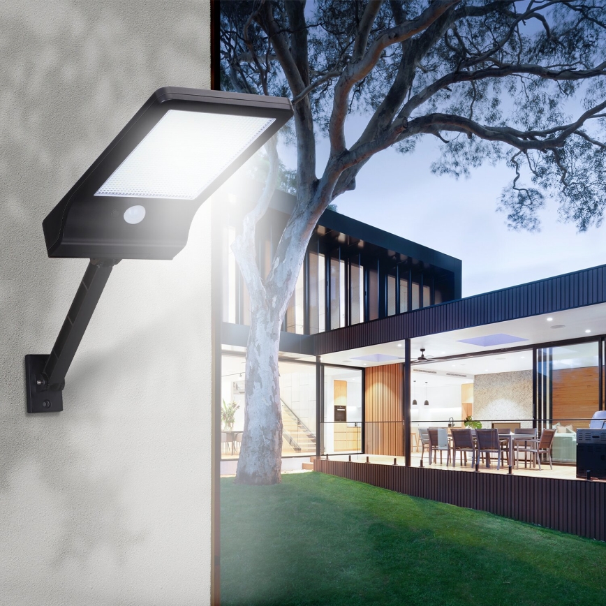 Aigostar - LED Solarna ulična svetilka s senzorjem LED/3W/3,7V1800 mAh IP44 3000/4000/5000K + Daljinski upravljalnik