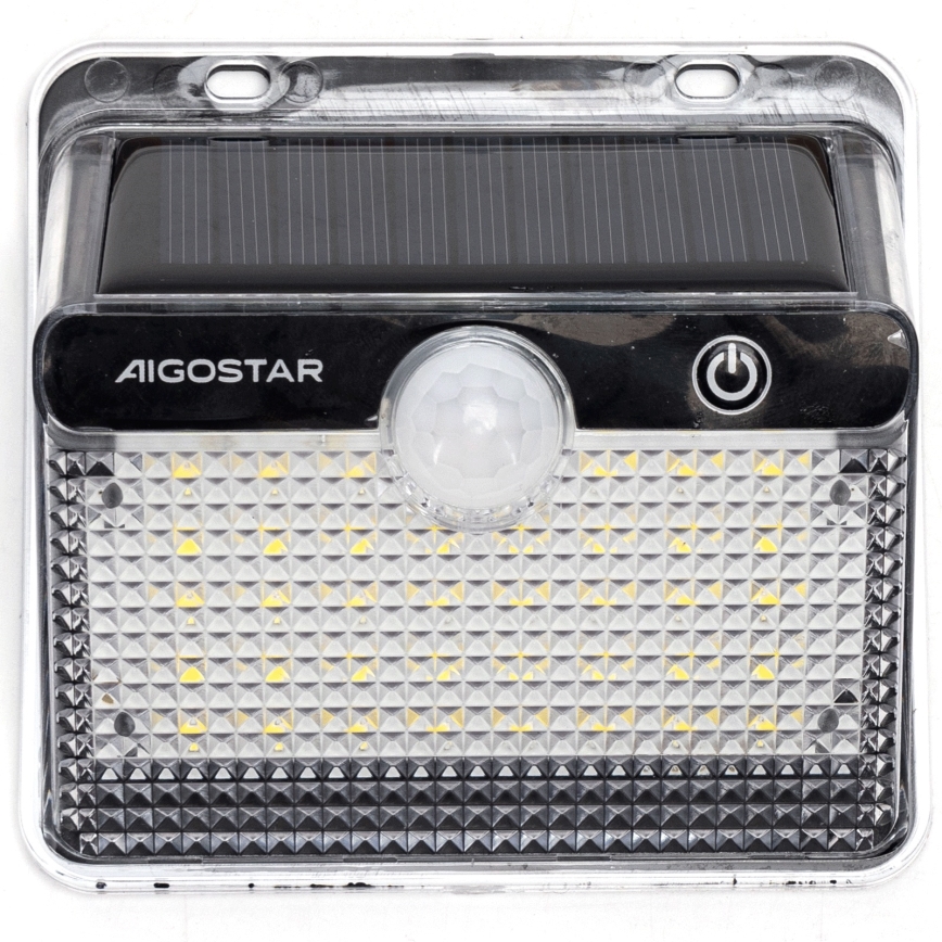 Aigostar - LED solarna svetilka z senzorjem LED/3,7V 6500K 1200 mAh IP65 črna