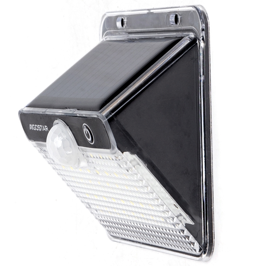 Aigostar - LED solarna svetilka z senzorjem LED/3,7V 6500K 1200 mAh IP65 črna