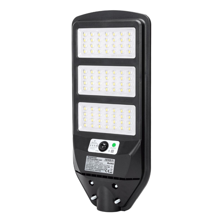 Aigostar - LED Solarna ulična svetilka s senzorjem LED/150W/3,2V 8000mAh IP65 6500K + Daljinski upravljalnik