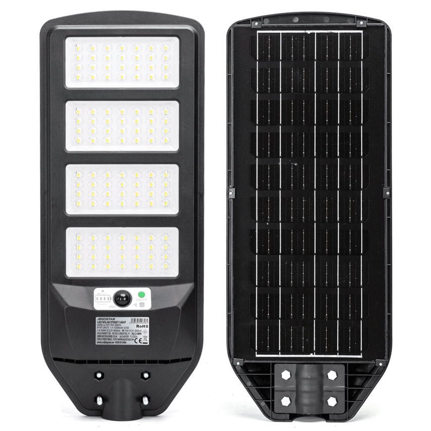 Aigostar - LED Solarna ulična svetilka s senzorjem LED/200W/3,2V 12000mAh IP65 6500K + Daljinski upravljalnik