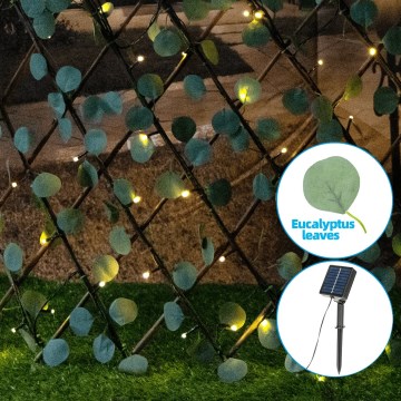 Aigostar - LED Solarna veriga 102xLED/2x0,7m IP65 topla bela evkaliptos
