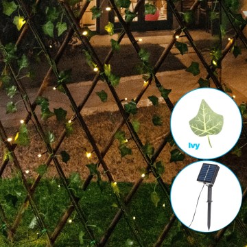 Aigostar - LED Solarna veriga 148xLED/2x1,2m IP65 topla bela ivy