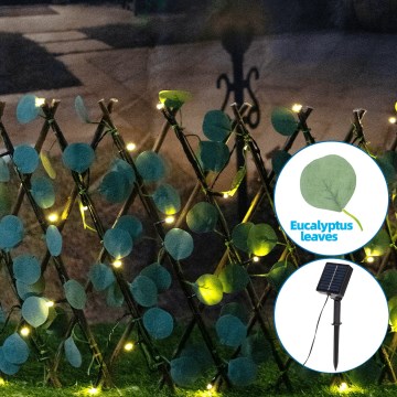Aigostar - LED Solarna veriga 56xLED/2x0,4m IP65 topla bela evkaliptos