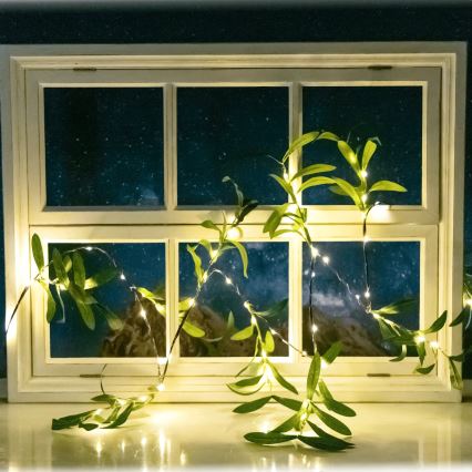 Aigostar - LED Solarna veriga 60xLED/4m IP65 topla bela oliva