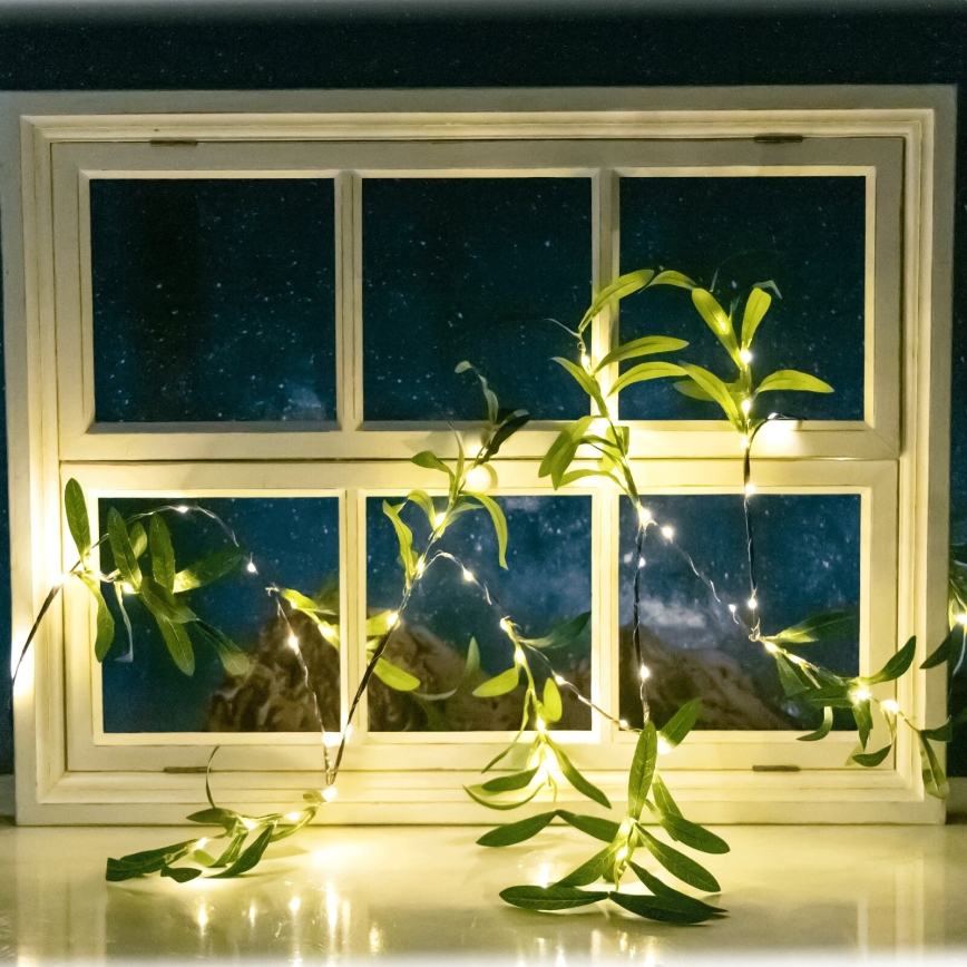 Aigostar - LED Solarna veriga 60xLED/4m IP65 topla bela oliva