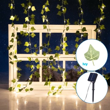 Aigostar - LED Solarna veriga 70xLED/4x1m IP65 topla bela slonovina