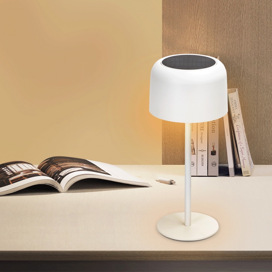 Aigostar - LED Solarna zatemnitvena polnilna namizna svetilka LED/3W/5V 2200mAh bela IP54