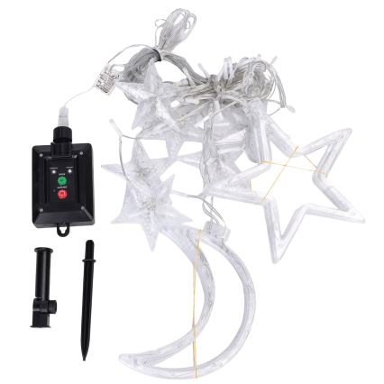 Aigostar - Sončni LED niz 120xLED/8 funkcij 3x0,6m 500 mAh IP65 hladna bela