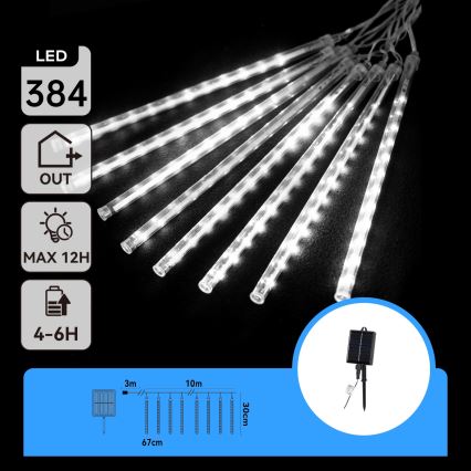 Aigostar - LED sončni božični niz 384xLED/13m IP65 1200 mAh hladna bela
