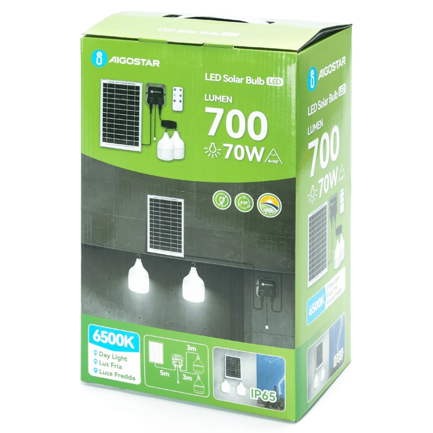 Aigostar - LED Solarni lestenec 2xLED/35W/12V 6000 mAh 6500K pr. 10 cm + Daljinski upravljalnik