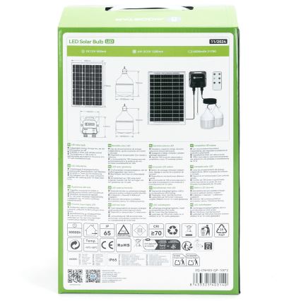 Aigostar - LED Solarni lestenec 2xLED/35W/12V 6000 mAh 6500K pr. 10 cm + Daljinski upravljalnik