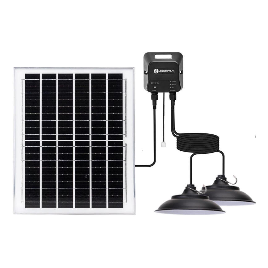 Aigostar - LED Solarni lestenec 2xLED/70W/12V 12000 mAh 6500K pr. 23,5 cm + Daljinski upravljalnik