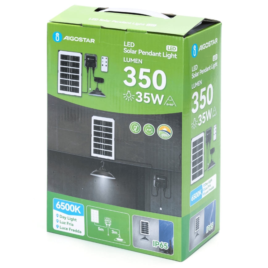 Aigostar - LED Solarni lestenec LED/35W/12V 3000 mAh 6500K pr. 15 cm + Daljinski upravljalnik