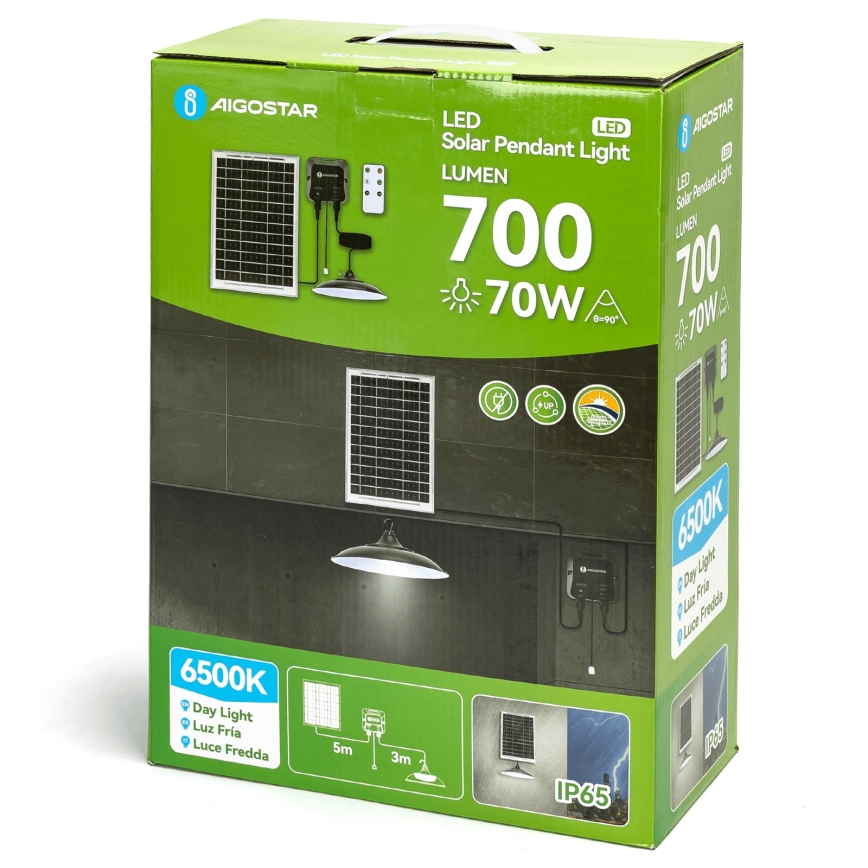 Aigostar - LED Solarni lestenec LED/70W/12V 6000 mAh 6500K pr. 23,5 cm + Daljinski upravljalnik