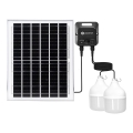 Aigostar - LED solarni lestenec s senzorjem 2xLED/70W/12V 12000 mAh 6500K IP65 premer 12 cm + daljinski upravljalnik