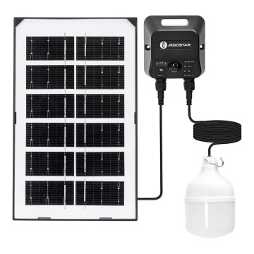 Aigostar - LED solarni lestenec s senzorjem LED/35W/12V 3000 mAh 6500K IP65 premer 10 cm + daljinski upravljalnik