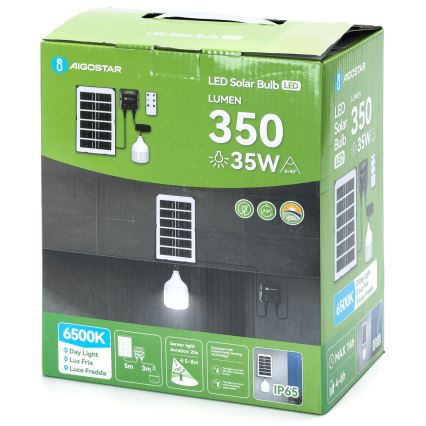 Aigostar - LED Solarni lestenec s senzorjem LED/35W/12V 3000 mAh 6500K pr. 10 cm + Daljinski upravljalnik