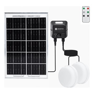 Aigostar - LED solarno stropno svetilo s senzorjem 2xLED/35W/3,7V 6000 mAh IP65 + daljinski upravljalnik