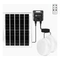 Aigostar - LED solarno stropno svetilo s senzorjem 2xLED/70W/3,7V 12000 mAh IP65 + daljinski upravljalnik