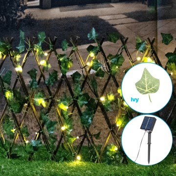 Aigostar - LED sončna dekoracija 56xLED/2x0,4m IP65 300 mAh topla bela ivy