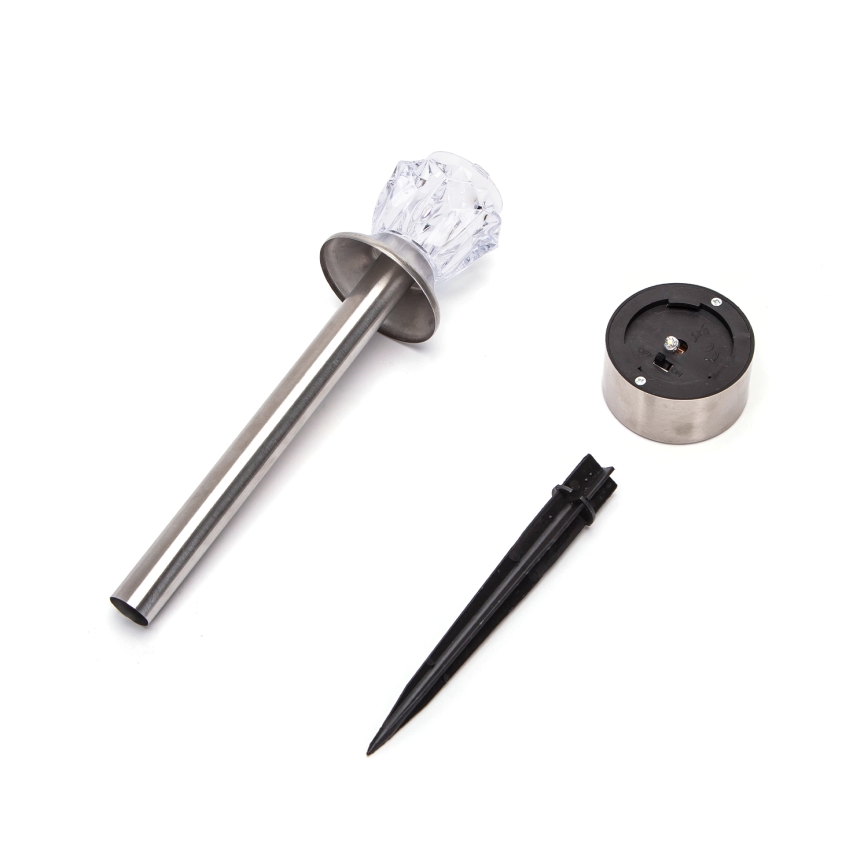 Aigostar - LED solarna svetilka LED/1,2 lm/1,2 V 35,5 cm matiran krom 2700 K IP44 100 mAh