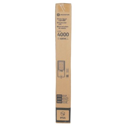 Aigostar - LED solarna ulična svetilka s senzorjem LED/300W/3,2V 3600mAh + daljinski upravljalnik
