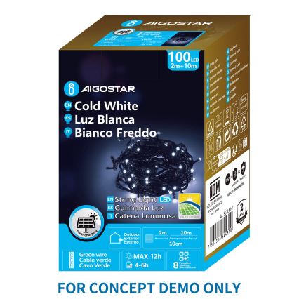 Aigostar - LED sončni božični niz 300xLED/8 funkcij 32m IP65 hladno bela 1200 mAh