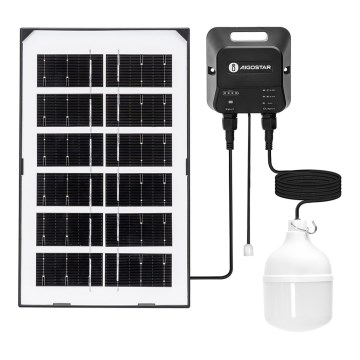 Aigostar - LED sončni lestenec LED/35W/12V 3000 mAh 6500K IP65 premer 10 cm + daljinski upravljalnik