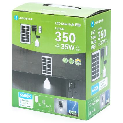 Aigostar - LED sončni lestenec LED/35W/12V 3000 mAh 6500K IP65 premer 10 cm + daljinski upravljalnik