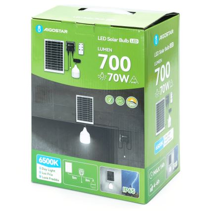 Aigostar - LED sončni lestenec LED/70W/12V 6000 mAh 6500K IP65 premer 12 cm + daljinski upravljalnik