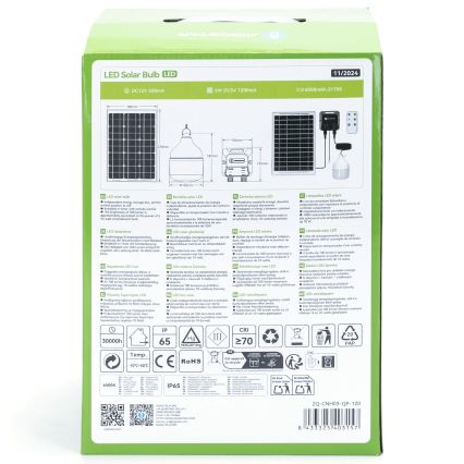 Aigostar - LED sončni lestenec LED/70W/12V 6000 mAh 6500K IP65 premer 12 cm + daljinski upravljalnik