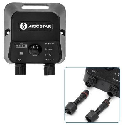 Aigostar - LED sončni lestenec s senzorjem 2xLED/35W/12V 6000 mAh 6500K IP65 premer 10 cm + daljinski upravljalnik