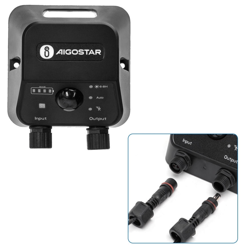 Aigostar - LED sončni lestenec s senzorjem 2xLED/35W/12V 6000 mAh 6500K IP65 premer 10 cm + daljinski upravljalnik