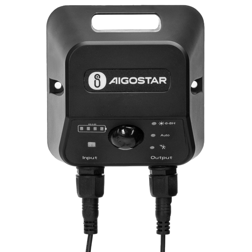 Aigostar - LED solarna svetilka s senzorjem 2xLED/35W/12V 6000 mAh 6500K IP65 premer 15 cm + daljinski upravljalnik