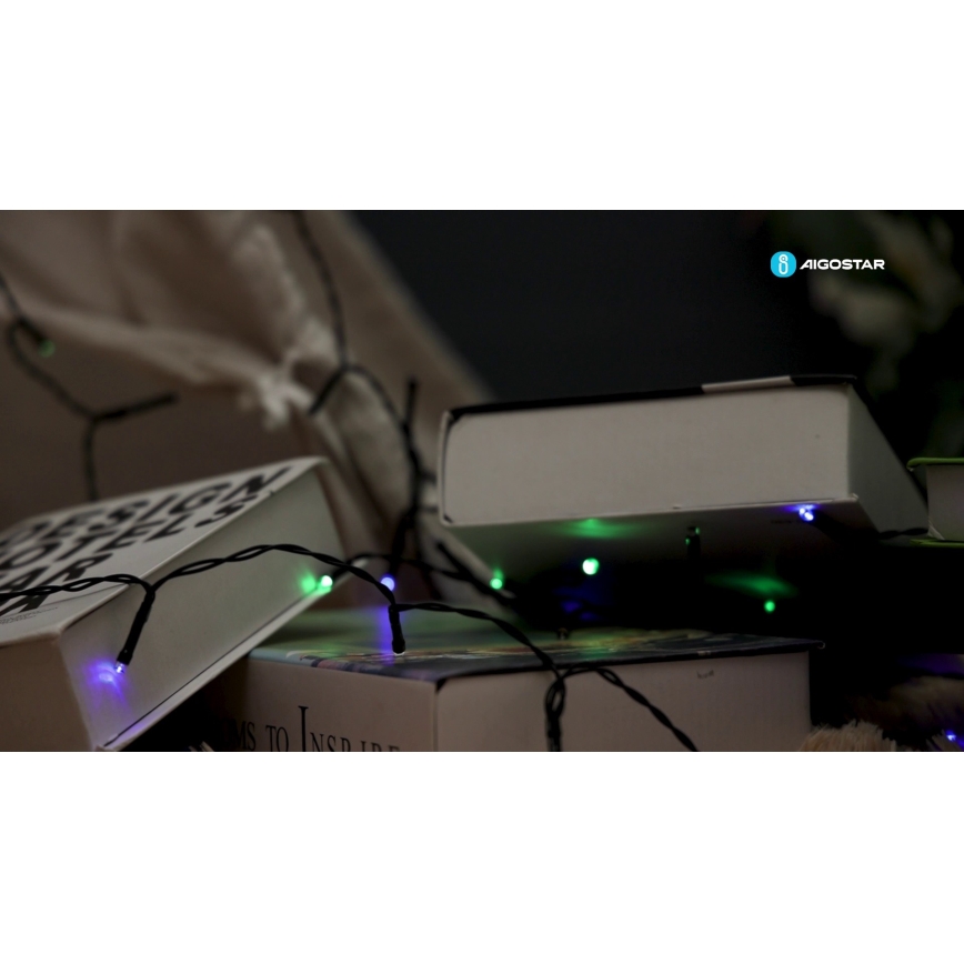 Aigostar - LED sončni niz 100 LED/8 načinov, 12 m, IP65, večbarven