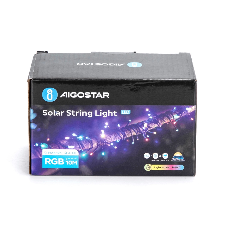 Aigostar - LED sončni niz 100 LED/8 načinov, 12 m, IP65, večbarven