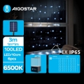 Aigostar - LED sončni niz 100xLED/8 funkcij 4x1m 800 mAh IP65 hladna bela