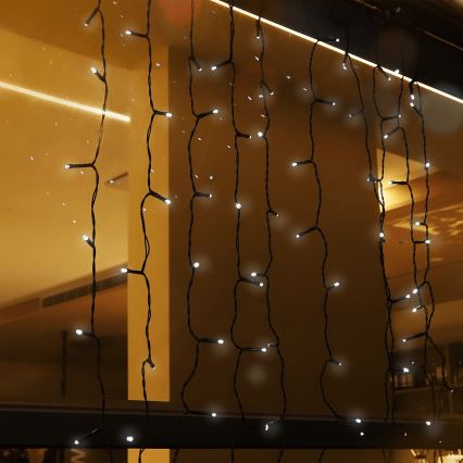 Aigostar - LED sončni niz 100xLED/8 funkcij 4x1m 800 mAh IP65 hladna bela